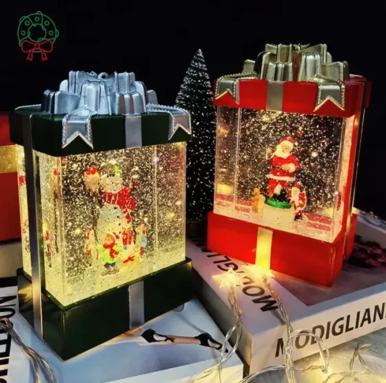 Декоративный светильник с эффектом снегопада, подсветкой и музыкой, Снеговик 803 Коломия