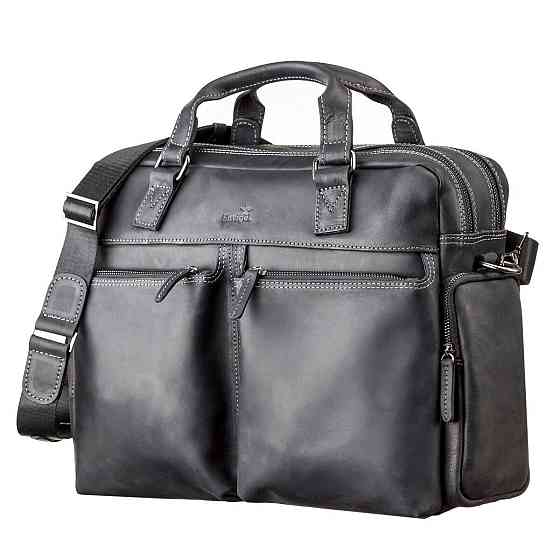 Сумка мужская SHVIGEL 11117 кожаная Черная Киев