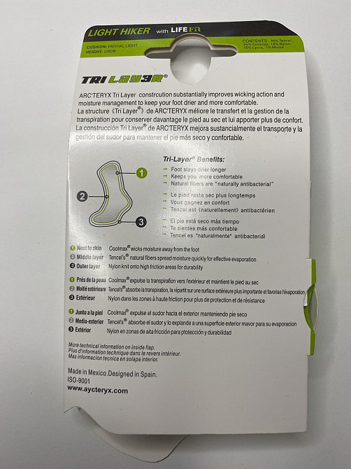 Носки Arcteryx Light Hiker Tri Layer М черный 39-43(р) Запорожье - изображение 4
