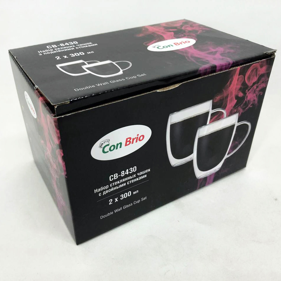 Чашка с двойным дном для напитков Con, Кружка с двойнми стенками стекло Набор чашек двойным стеклом PL-72 Львов - изображение 5