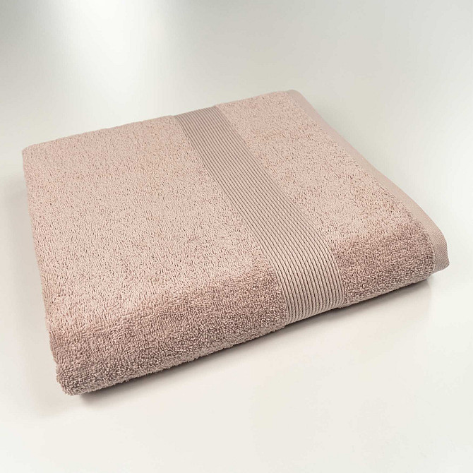 Комплект махровых полотенец с бордюром 2шт GM Textile 50х90см, 70х140см 400г/м2 (Капучино) Сумы - изображение 6