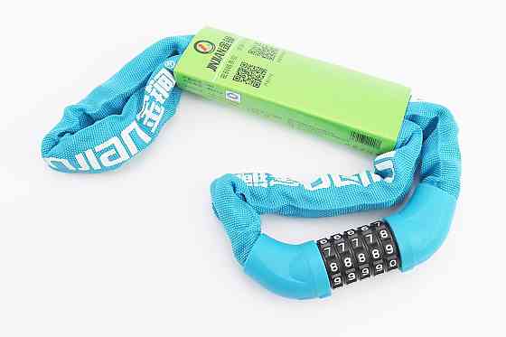 Замок протиугінний ланцюговий 1000х6мм з 5-ти значним кодом, блакитний 601 Київ