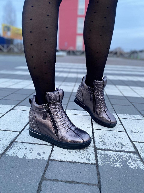 Снікерси жіночі Bosida бронзовий еко-шкіра танкетка 5см ( -6) Коломыя - изображение 7