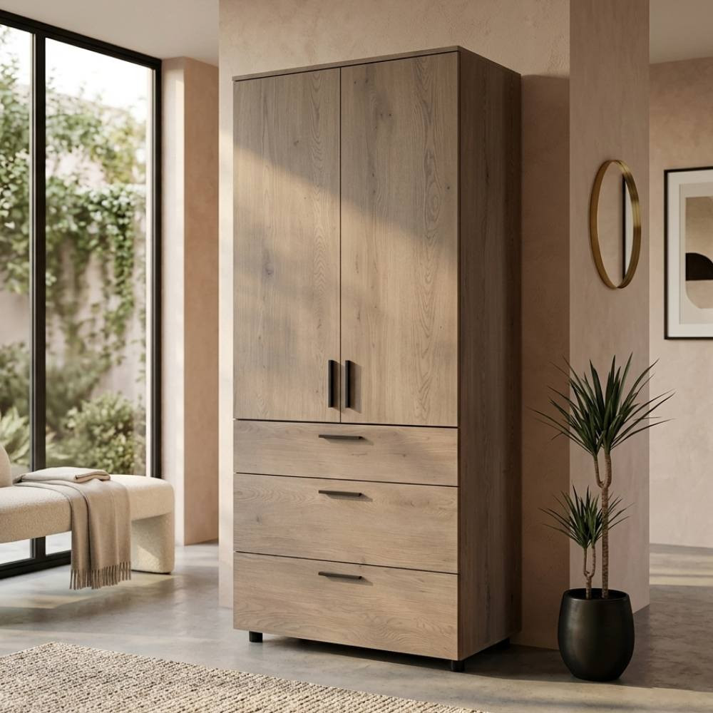 Шафа для одягу Doros Торн Кремона Канноло 2 ДСП/3Ш (полиці) 90х51.6х200 (DRS-012016) Львів - фото 1