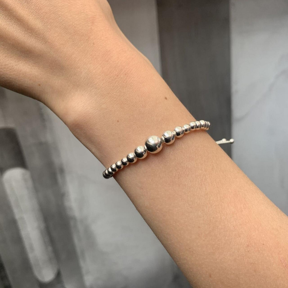 Срібний браслет для намистин Пандора -слайдер "Сфери" з регульованою застібкою  597749 MasterSem Київ - фото 4