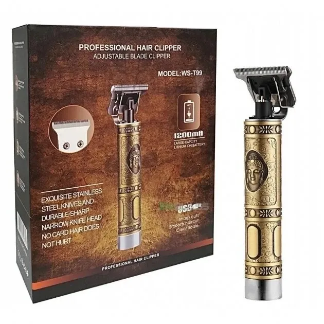 Машинка для стрижки та тример для бороди Professional Hair Clipper WS-T99, акумуляторний тример Т-Blade Одеса - фото 8
