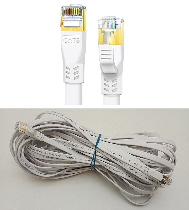 Кабель патч корд RJ45 - RJ45, Cat 8, 40 Гбіт/с, 2000 МГц, 15м Луцьк - фото 1