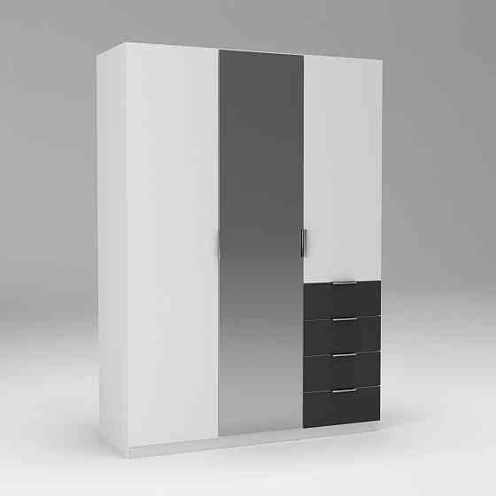 Шкаф Кристалл 2, Белый/Антрацит, 1500х520х2100 Львов