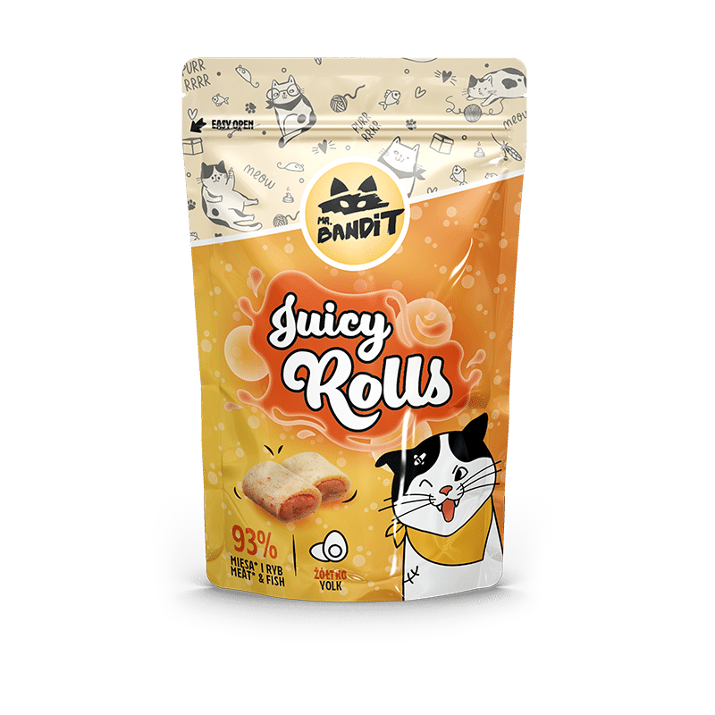 Лакомство для кошек Мистер Бандит Mr.Bandit Сочные роллы с желтком для кошек, 40 г срок до 12.25 Винница - изображение 1