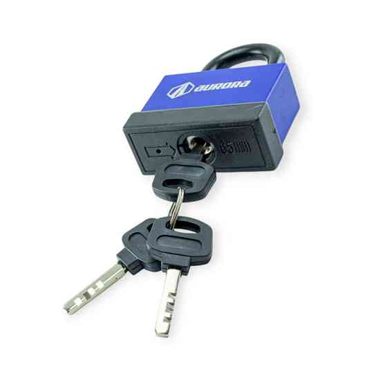 Замок навісний "дужка" 62 мм, фінський ключ 3 шт, гумовий, пластик Мукачево