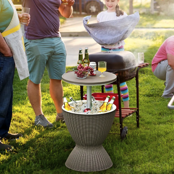 Стіл-холодильник Costway Curver з регульованою висотою 30L коричневий Киев - изображение 2