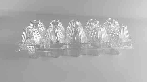 Упаковка для куриных яиц 10 ячеек прозрачная облегчённая ПЭТ (50 шт) — тара для хранения и транспортировки Харьков