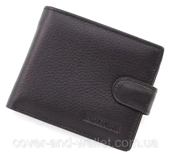Классический мужской кожаный кошелек черного цвета Marco Coverna Киев - изображение 1