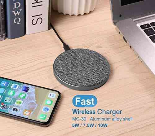 Зарядний пристрій бездротовий Qi 10Вт QC3.0 5-9В 1.2А W02 тканинний з LED-індикатором Київ