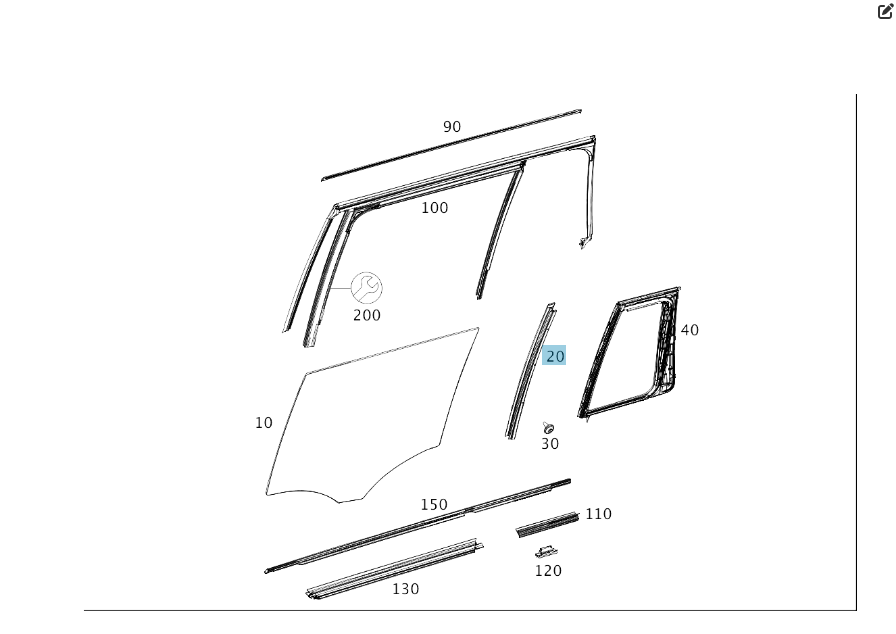 Mercedes-Benz  A2927300219 Вертикальна перегородка кватирки задніх правих дверей GLE Coupe C292 Одесса - изображение 2