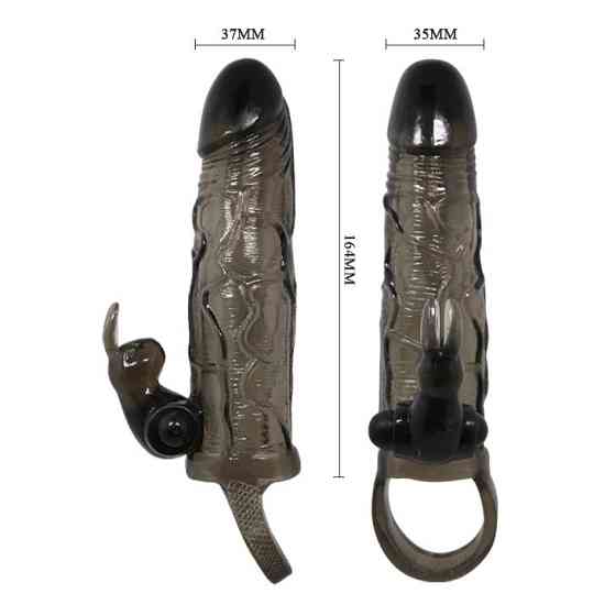 Насадка на член - Brave Man Vibrating Penis Sleeve 5,91" Black Sex Aura Київ