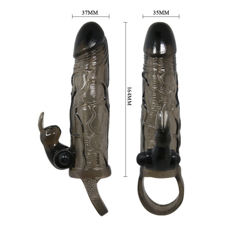 Насадка на член - Brave Man Vibrating Penis Sleeve 5,91" Black Sex Aura Київ - фото 6