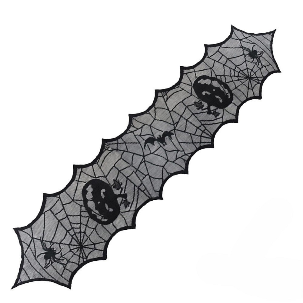 Скатертина на Хелловін Гарбузи доріжка 183 на 46 см чорний Київ - фото 1