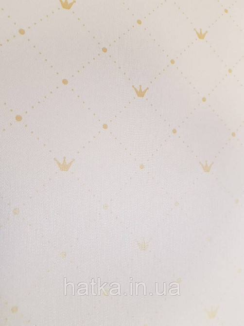 Обои виниловые на флизелине AdaWall Ada Kids метровые детские короны ромбы золотистые на розовом Киев - изображение 1