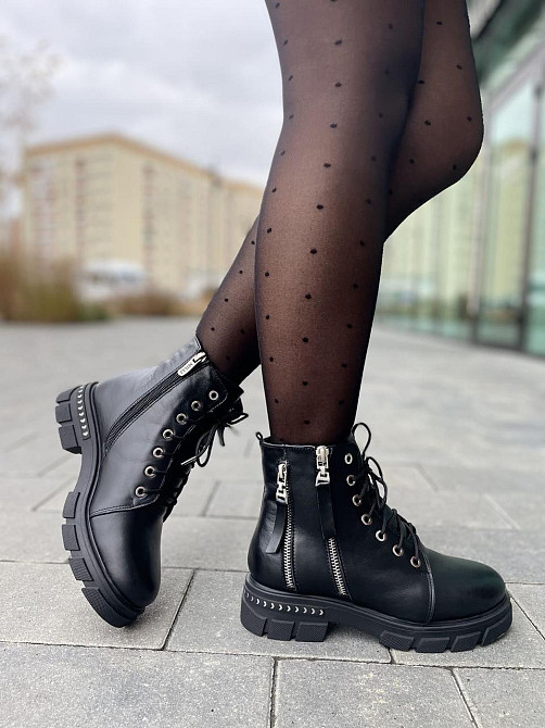 MILLI GOLD Черевики жіночі MILLI GOLD чорні натуральна шкіра зима висота 13см (2749) 37р.39р. Коломыя - изображение 3