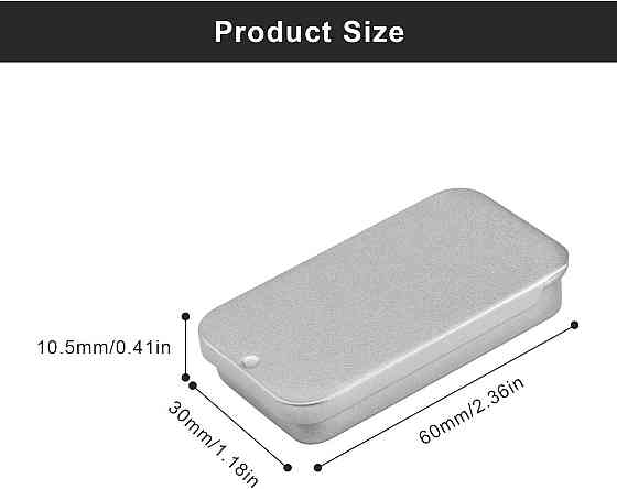 Металическая коробка DEANKEJI Small Metal Tin 60×33×11 мм серебро/золото/чёрный 9 шт с крышкой для хранения Киев
