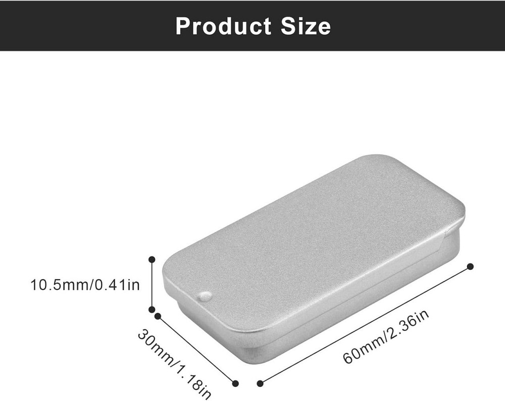 Металическая коробка DEANKEJI Small Metal Tin 60×33×11 мм серебро/золото/чёрный 9 шт с крышкой для хранения Киев - изображение 4