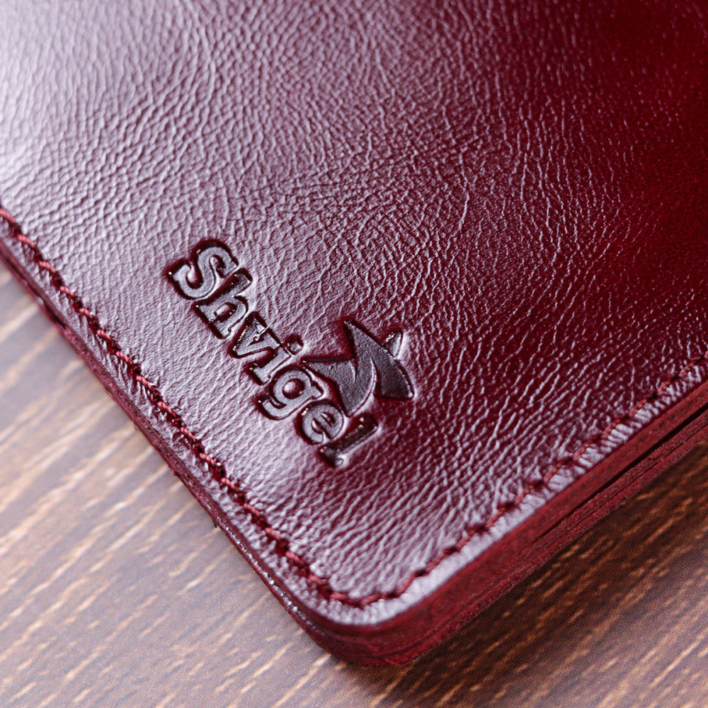 Женское глянцевое кожаное портмоне Shvigel 16609 Вышневый Киев - изображение 10