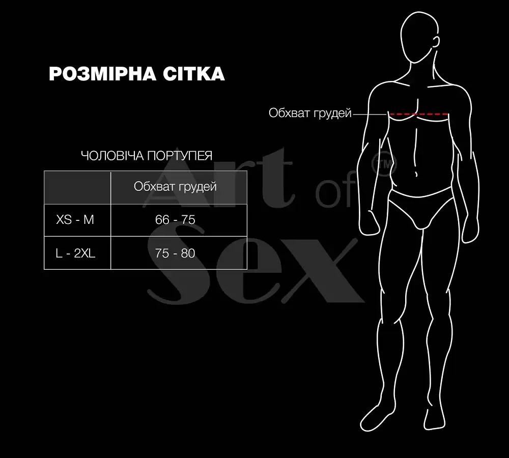 Чоловіча портупея Art of Sex - Spartacus, натуральна, колір чорний, розмір XS-M Львів - фото 4