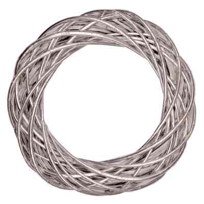 Різдвяний вінок YES! Fun ротанговий срібний, 15 см (974264) Вінниця