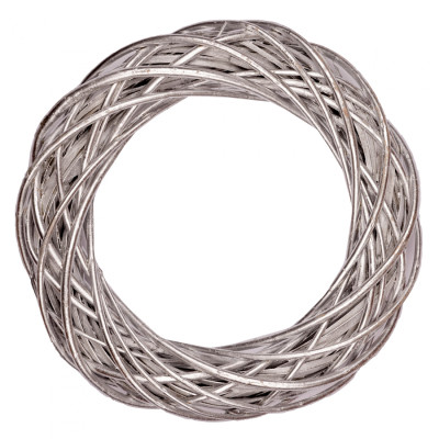 Рождественский венок YES! Fun ротанговый серебряный, 15 см (974264) Винница - изображение 1