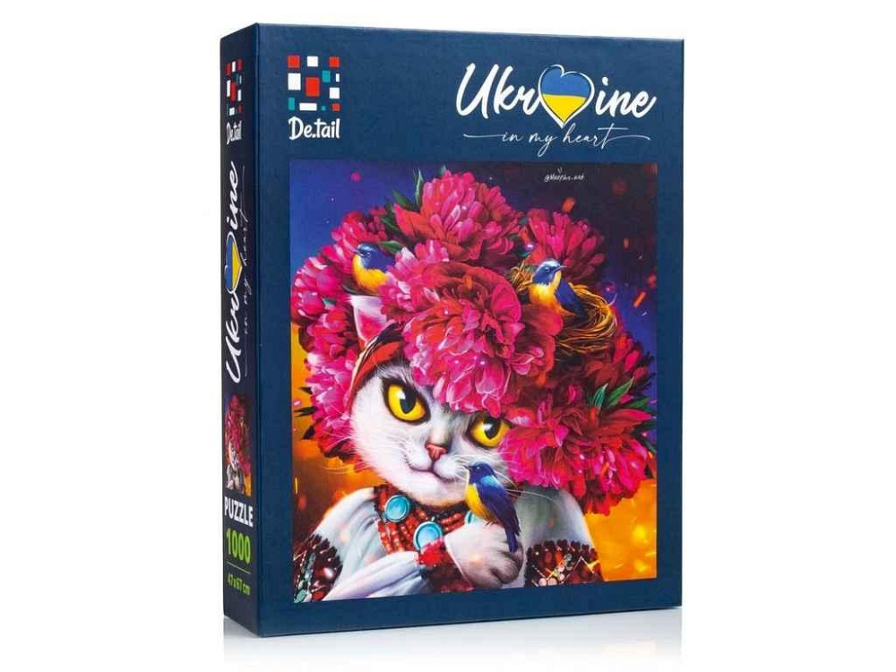 Пазли White cat in the pink wreath DT1000-05 ТМ VLADI TOYS Київ - фото 1
