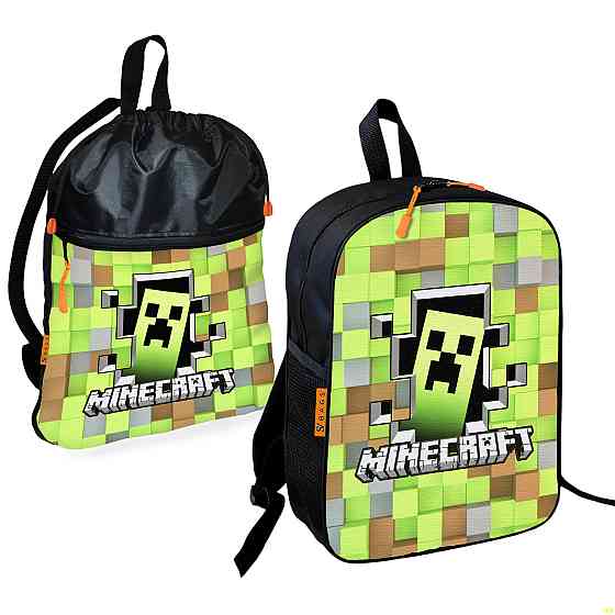 Шкільний рюкзак дитячий Minecraft + Сумка для взуття спортивної форми рюкзак-мішок для хлопчика (01709) Київ