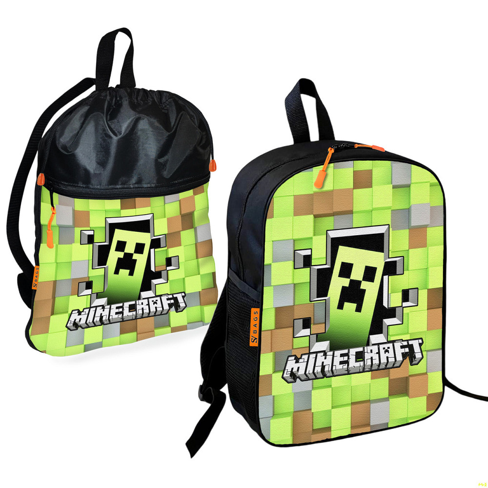 Шкільний рюкзак дитячий Minecraft + Сумка для взуття спортивної форми рюкзак-мішок для хлопчика (01709) Київ - фото 1
