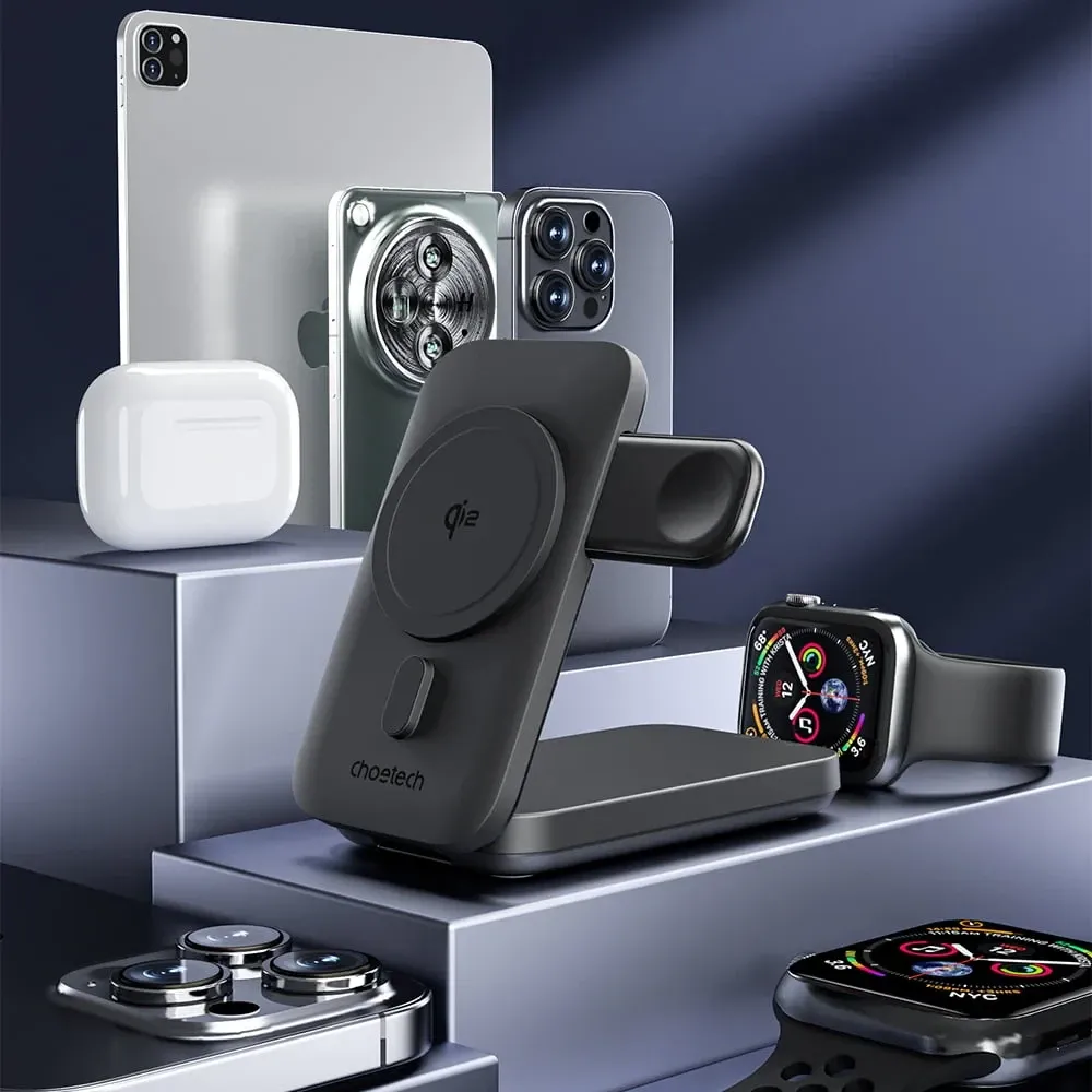 Повербанк з підставкою 10000mAh Choetech B750 Black QC3.0 PD3.0 бездротова зарядка смартфонів та Apple Watch (43-00133) Київ - фото 12