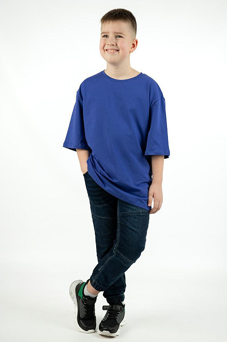 Футболка для хлопчика оверсайз, електрик, бавовняний, топ Київ - фото 2