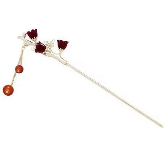 Шпилька-паличка для волосся "Троянда" 160 мм Сміла