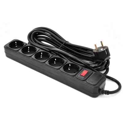 Мережевий фільтр живлення Patron 10 m3*1mm2 (SP-10510) 5 розеток BLACK (EXT-PN-SP-16510) Вінниця