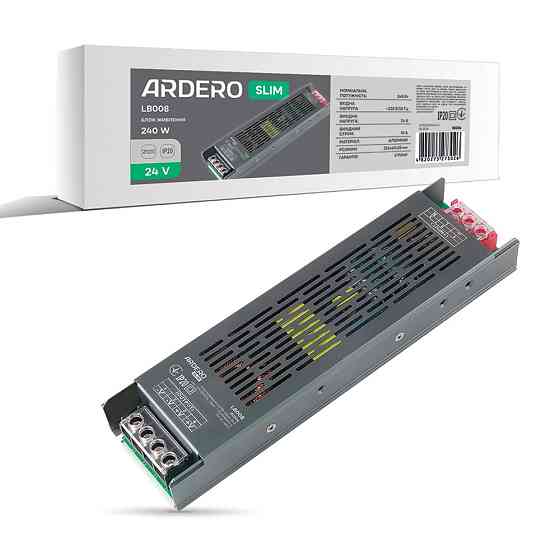 Блок живлення для LED стрічки Ardero LB008 24В 240Вт IP20 (80306) Харків