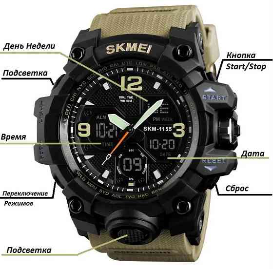 Чоловічий годинник Skmei Hamlet 1155 Хакі Вінниця