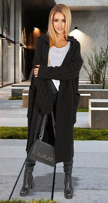 Теплий кардиган з капюшоном (42-46) Київ - фото 8