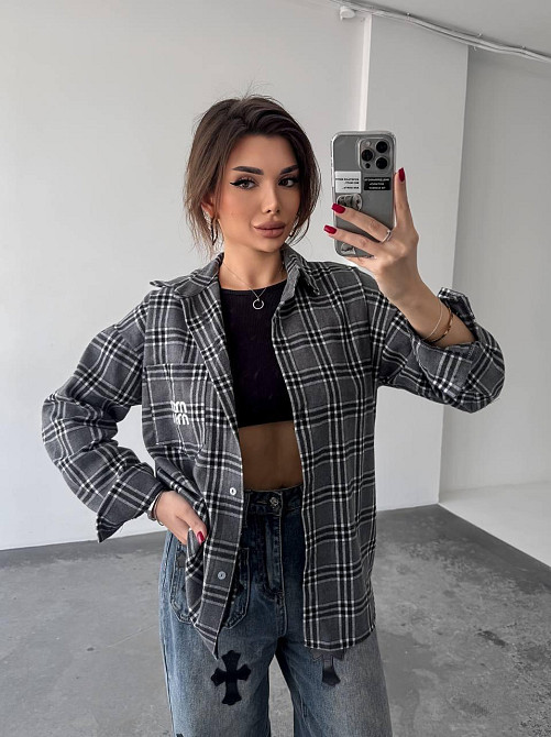 Женская рубашка в клетку (с накатом) 42-46, клетка 32 Одесса - изображение 3