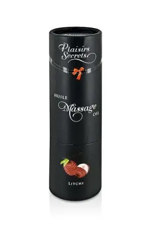 Масажна олія Plaisirs Secrets Litchi (59 мл) з афродизіаками, їстівна, подарункове паковання Львів