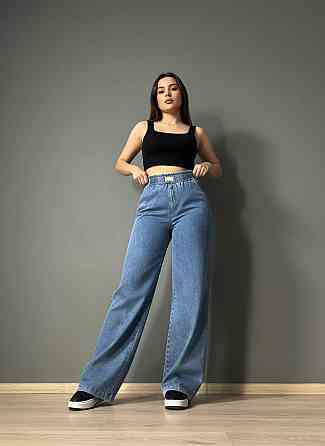 Джинсы женские Yingguoxiang 36-2 палаццо тенсель тонкие на резинке синие, синий, 25, 25, 67 см, 93 см Киев