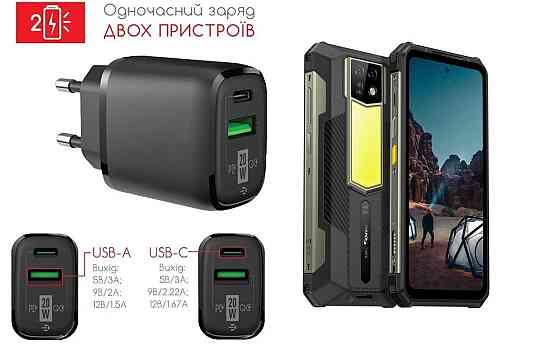 Сетевое зарядное устройство для Ulefone Power Armor 24, 20W 3A, Quick Charge 3.0 Киев