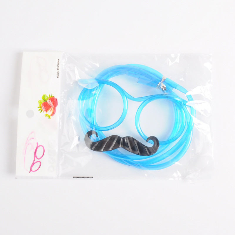 Очки трубочка детские с усами для питья one size голубой Киев - изображение 4