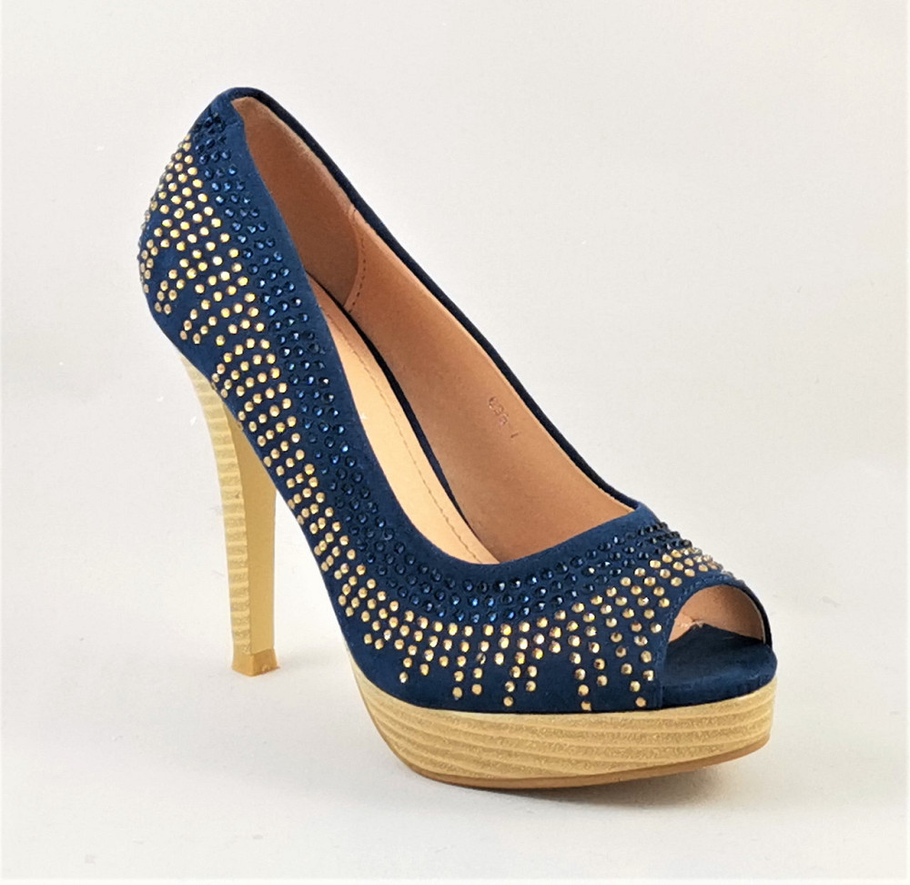 Жіночі Сині Туфлі на Каблуку Шпильке Замшеві Модельні (розміри: 36,37,38,39,40) — 35-7 Дніпро - фото 4