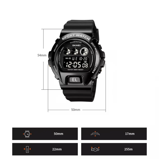 Чоловічий наручний годинник Skmei 1905 Чорний Київ