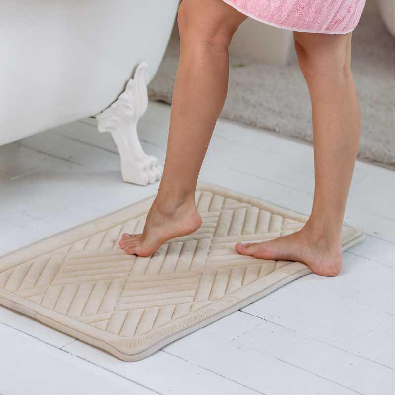 Коврик для ванной и туалета Lovely Svi мягкий, абсорбирующий, нескользящий 50 x 80 x 1.5 см Бежевый (2565057) Киев - изображение 6