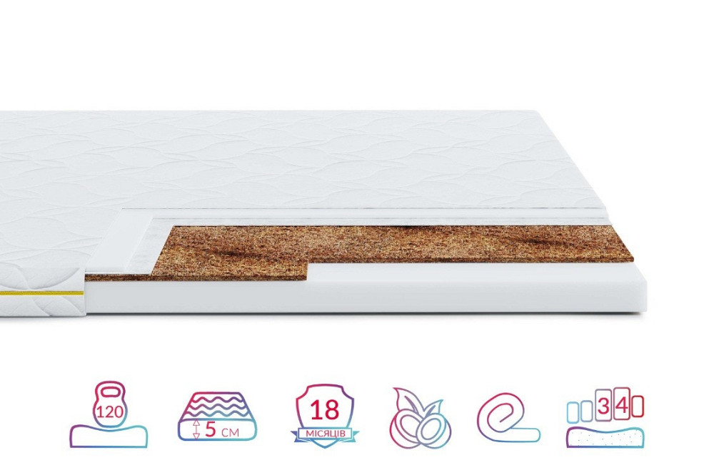 Тонкий матрас Lento Cocos/Ленто Кокос (топпер) ТМ Highfoam 180х190 Харьков - изображение 1
