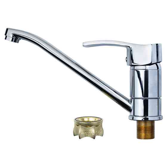 Смеситель MD Ø40 для кухни гусак прямой 250мм на гайке AQUATICA MD-1B241C (9712110) Киев